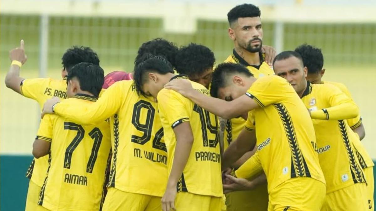 CUPLIKAN LAGA - Potret laga Barito Putera yang sejatinya hampir saja memenangkan laga kontra Persiku Kudus yang dimainkan di Stadion 17 Mei Banjarmasin, Kalimantan Selatan, Minggu (29/3/2026).