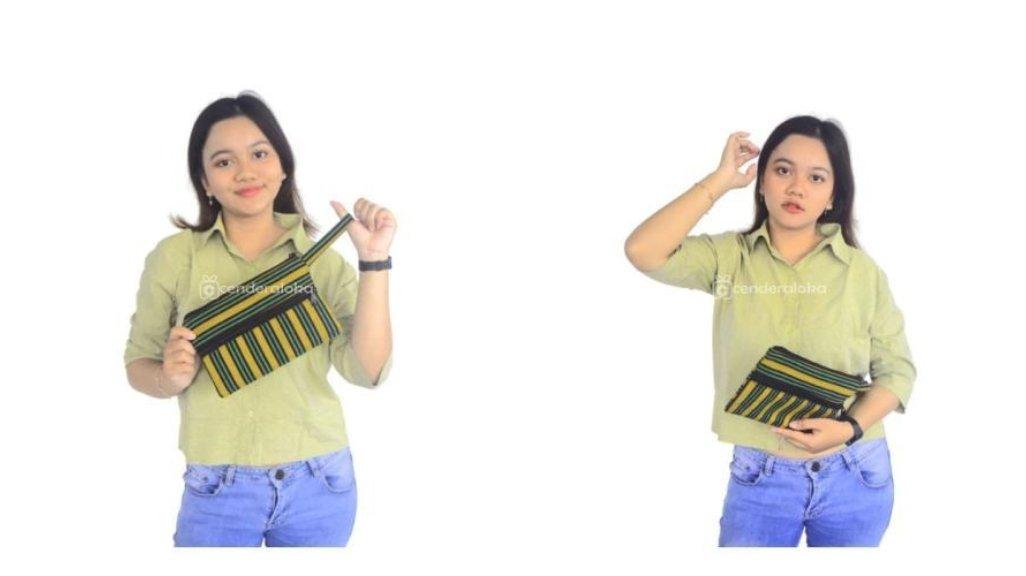Pouch Lurik ATBM Kuning Hijau