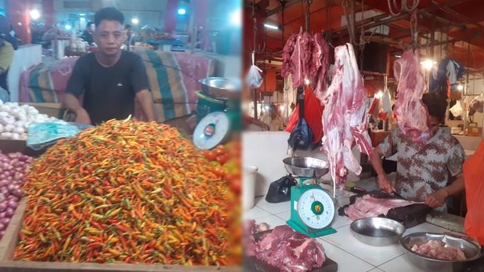 HARGA BAPOK - Pedagang di Pasar Bersehati Manado, Sulawesi Utara. Berikut daftar harga bahan pokok, Kamis (9/4/2026).