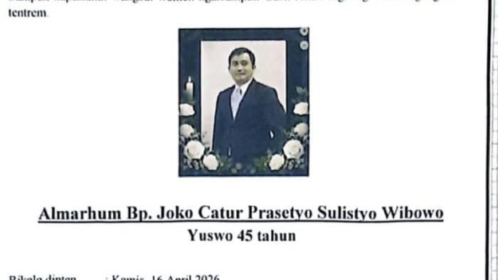 FOTO LELAYU. Korban kecelakaan helikopter Airbus H130 PK-CFX bernama Joko Catur Prasetyo Sulistyo Wibowo (45). Dia dimakamkan di Klaten hari ini.