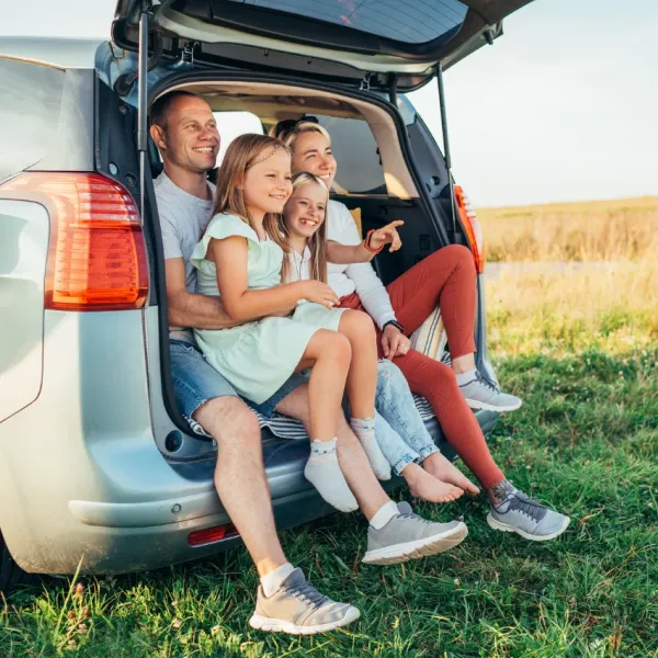 family bonding on road trip vacation
