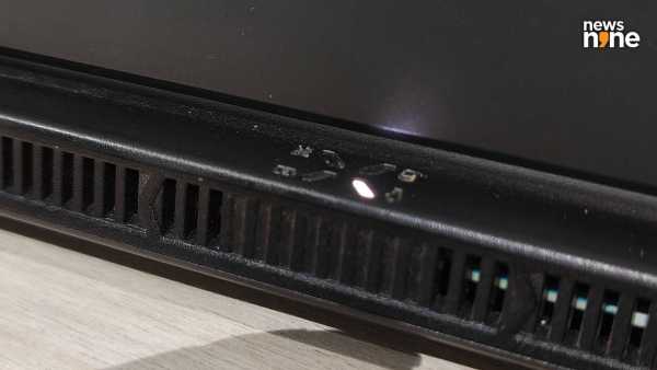 The indicator cluster on the back tells you what the laptop is up to at a glance. (Image Credit: Aditya Madanapalle/News9). 
