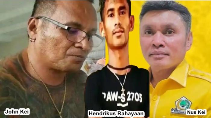 PEMBUNUHAN NUS KEI - John Kei (Kiri) (tengah) Hendrikus Rahayaan, keponakan John Kei sekaligus pembunuh Nus Kei.