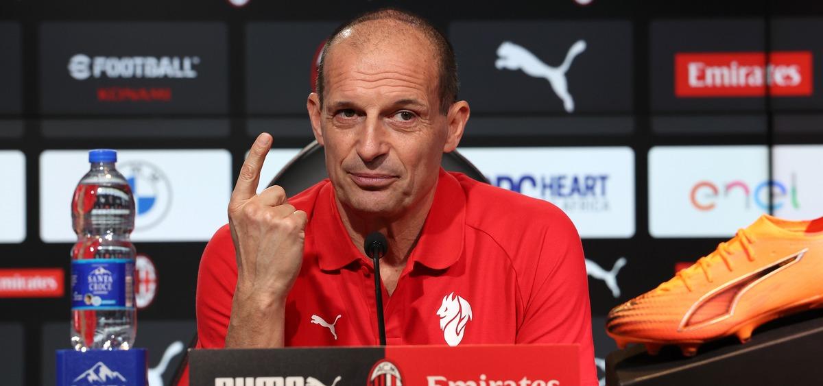 JUMPA PERS - Pelatih AC Milan, Massimiliano Allegri, dalam sesi jumpa pers menjelang laga pekan ke-14 Liga Italia kontra Torino pada Senin (7/12/2025). Duel keduanya akan dihelat di Stadion Olimpico, Turin, Selasa (8/12/2025). (Website AC Milan - 8/12/2025)
