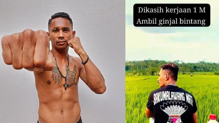 Kolase potret Hendrikus Rahayaan pelaku penikaman terhadap Nus Kei dan unggahannya di akun Instagram pribadi.