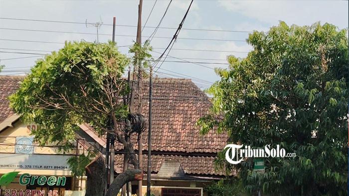 PICU KECELAKAAN - Ilustrasi kabel internet di depan Rumdin Bupati Sragen, Selasa (21/4/2026).