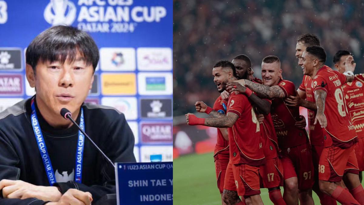 RUMOR SHIN TAE-YONG - Potret Shin Tae-yong (kiri) dan selebrasi skuad Persija Jakarta (kanan).