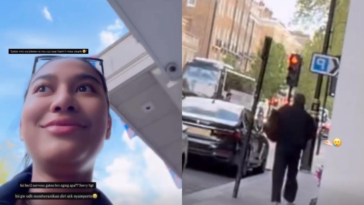 Dalam potongan video yang diunggahnya, terlihat Azizah berlari kecil menghampiri Harry yang tampil kasual dengan pakaian serba hitam.