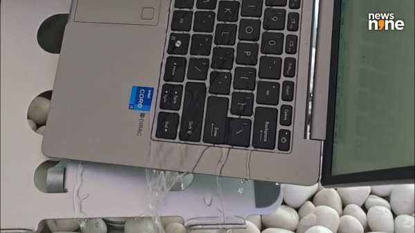 The laptop can brush off accidental spills. (Image Credit: Aditya Madanapalle/News9). 