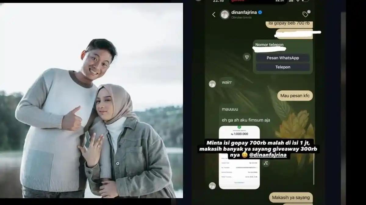 KEHIDUPAN DONI SALMANAN - Kolase potret dan tangkapan layar chat Doni Salmanan dengan Dinan Fajrina, dicapture Jumat (24/4/2026).