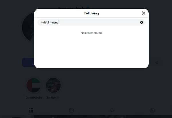 Baseer Ali happens to unfollow Mridul Meena