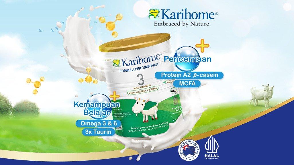 Perut si Kecil sering bermasalah setelah minum susu? Saatnya beralih ke yang lebih ramah pencernaan. Karihome 3 hadir dengan susu kambing yang lebih mudah dicerna