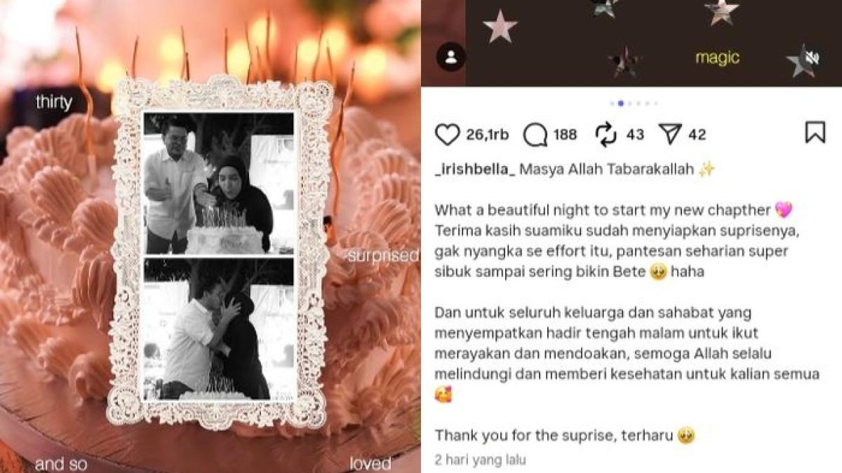 Irish Bella Genap 30 Tahun, Dapat Kejutan Spesial dari Haldy Sabri.