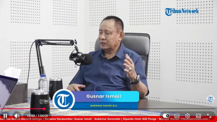 Gubernur Gorontalo Gusnar Ismail saat podcast di Tribun Gorontalo ddddd