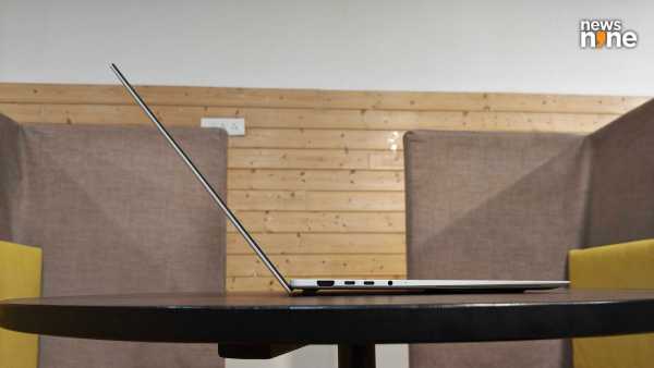 The laptop nearly disappears from the side. (Image Credit: Aditya Madanapalle/News9). 