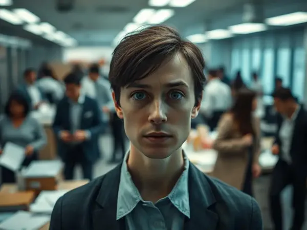 Weary Office Gaze
