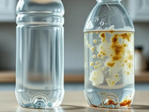 Clean vs. Contaminated Water Bottles
