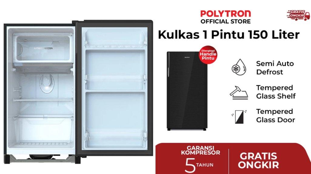 POLYTRON Kulkas 1 Pintu Belleza 150 liter PRA 15DMY.