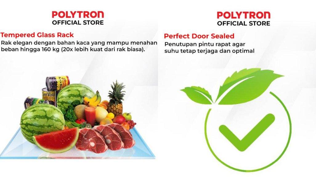POLYTRON Kulkas 1 Pintu Belleza 150 liter PRA 15DMY.