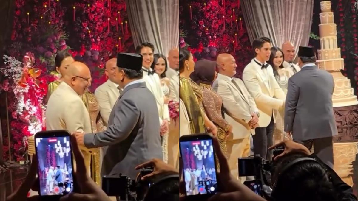Momen Prabowo Subianto yang hadiri pernikahan El Rumi dan Syifa Hadju.