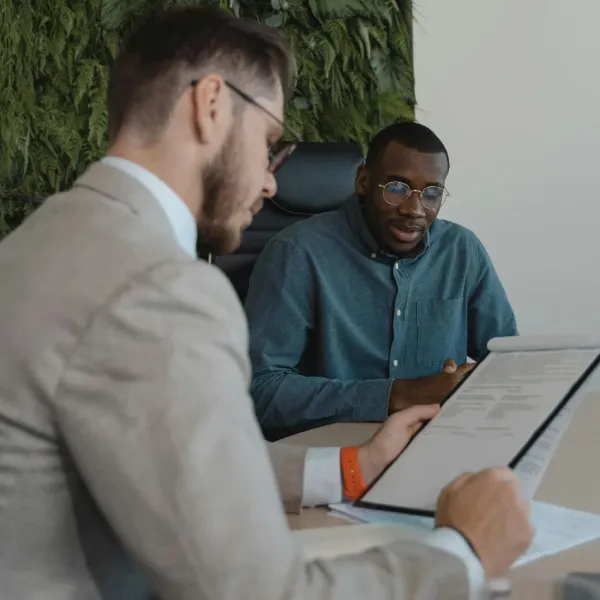 ceo conducting job interview