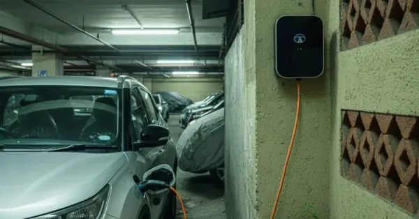 wall charger in basement parking