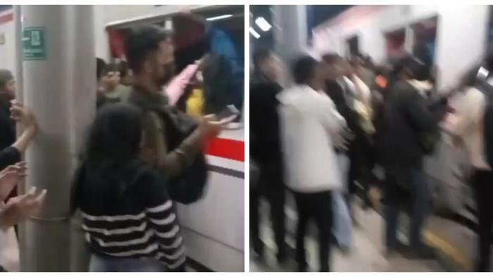 TABRAKAN KERETA DI BEKASI - Kereta commuter ditabrak kereta api jarak jauh di Stasiun Bekasi Timur, Senin (27/4/2026). Sejumlah penumpang terjepit karena tabrakan membuat gerbong wanita ringsek.