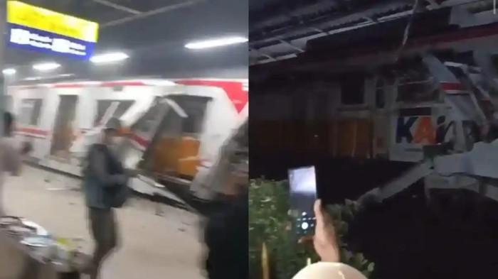 KECELAKAAN KERETA API - Kecelakaan kereta api terjadi antara KA Argo Bromo Anggrek dengan KRL tujuan Cikarang di Stasiun Bekasi Timur pada Senin (27/4/2026) malam.