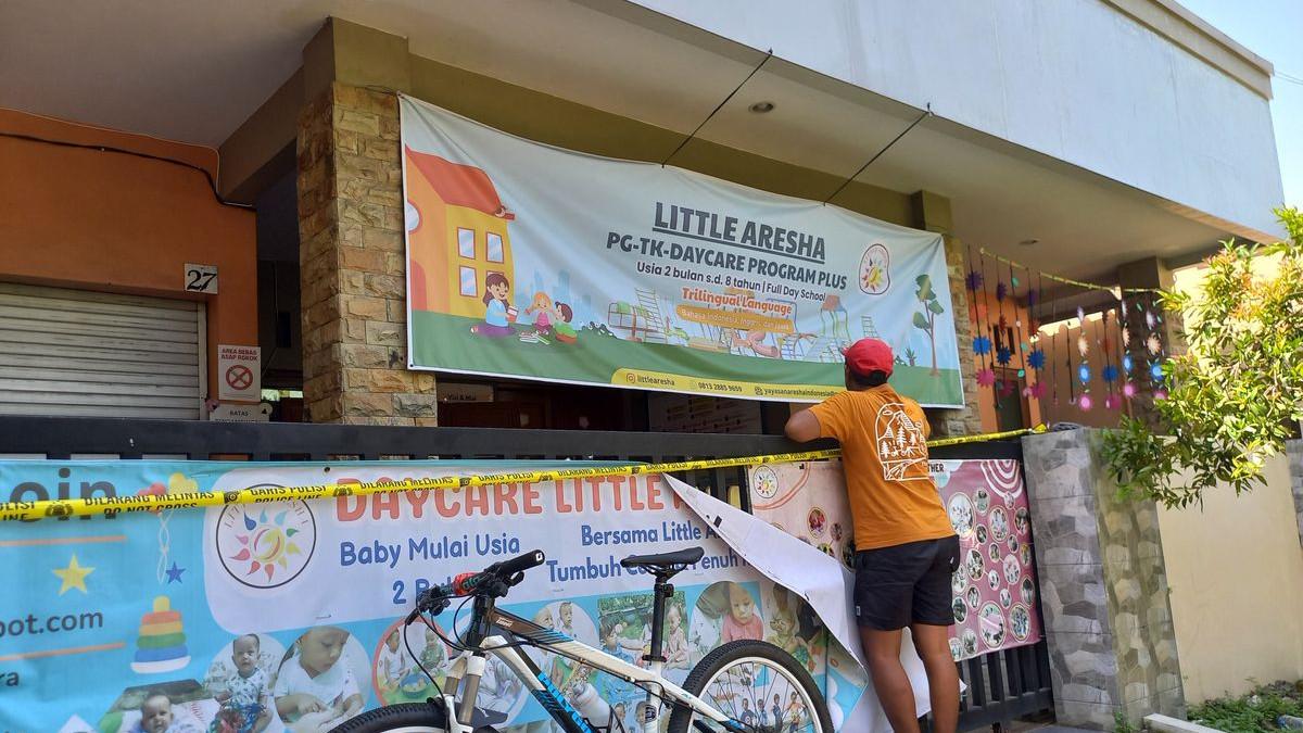 DAYCARE VIRAL JOGJA - Lokasi Daycare di Sorosutan, Umbulharjo, Kota Yogyakarta jadi perhatian publik pasca digaris polisi, Sabtu (25/4/2026)