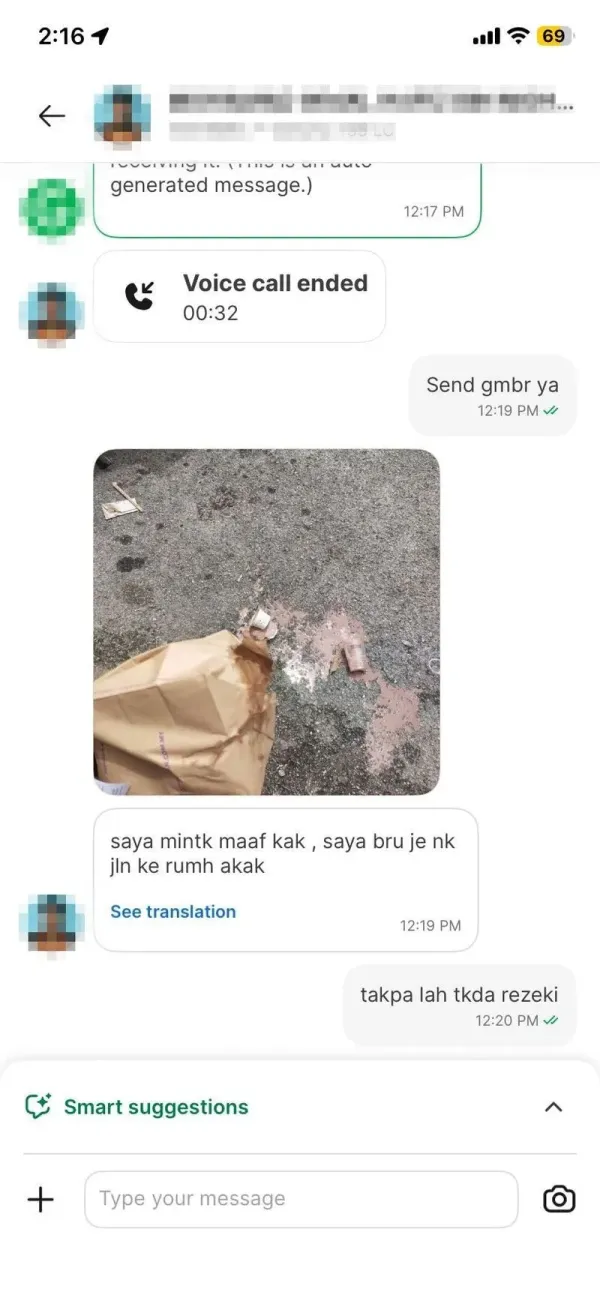 Wanita Ini Tolak Ganti Rugi Sopir Ojol yang Tak Sengaja Tumpahkan Minumannya