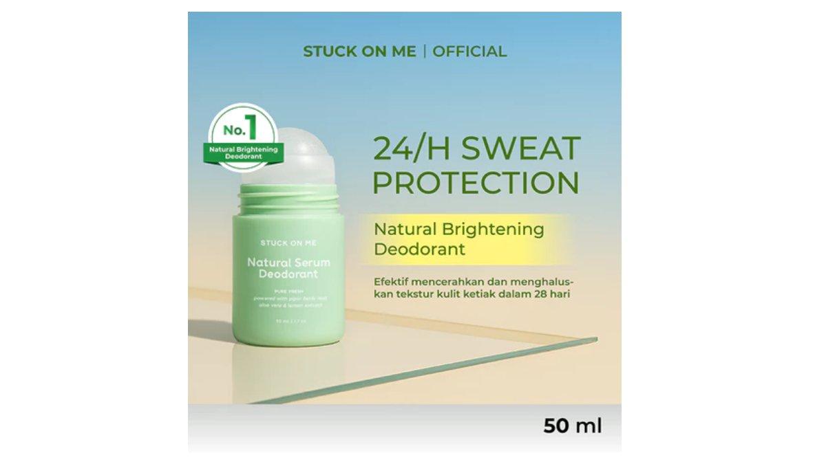 Ilustrasi Stuck On Me Natural Serum Deodorant 50ml yang efektif mencerahkkan ketiak