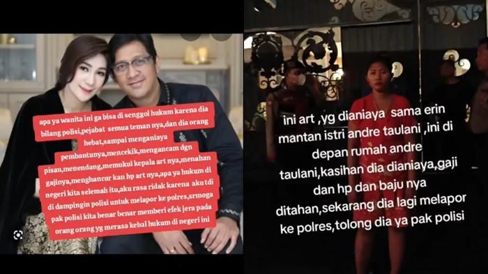 Dalam unggahan sebuah akun Threads terlihat narasi yang menyatakan dugaan penganiayaan terhadap ART mantan istri Andre Taulany