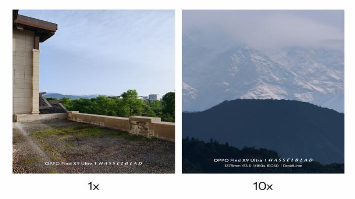 Kemampuan zoom kamera Find X9 Ultra