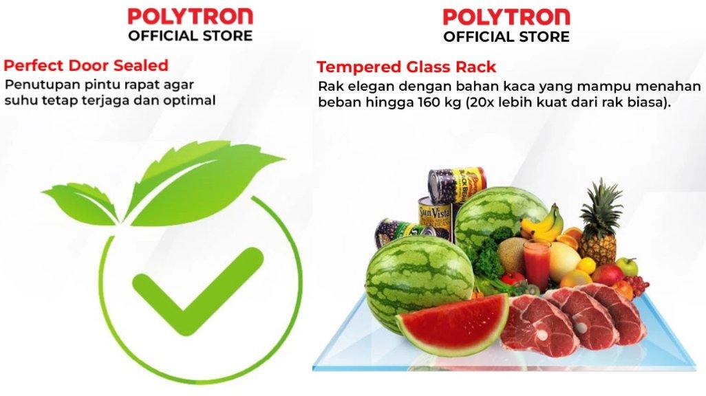 POLYTRON Kulkas 1 Pintu Belleza 170 liter PRA 17DMY.