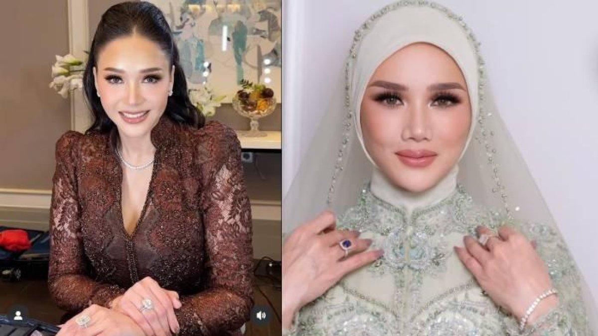 PERHIASAN MAIA MULAN - Adu perhiasan Maia Estianty dan Mulan Jameela di nikahan Al Ghazali, istri Ahmad Dhani ikut-ikutan pakai blue sapphire.