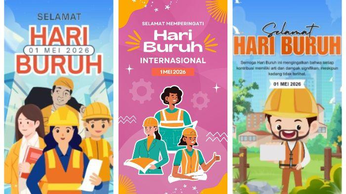 POSTER HARI BURUH - Kumpulan poster Hari Buruh 2026 yang bisa dibagikan sebagai ucapan di media sosial. Hari Buruh atau May Day diperingati setiap tanggal 1 Mei di seluruh dunia.