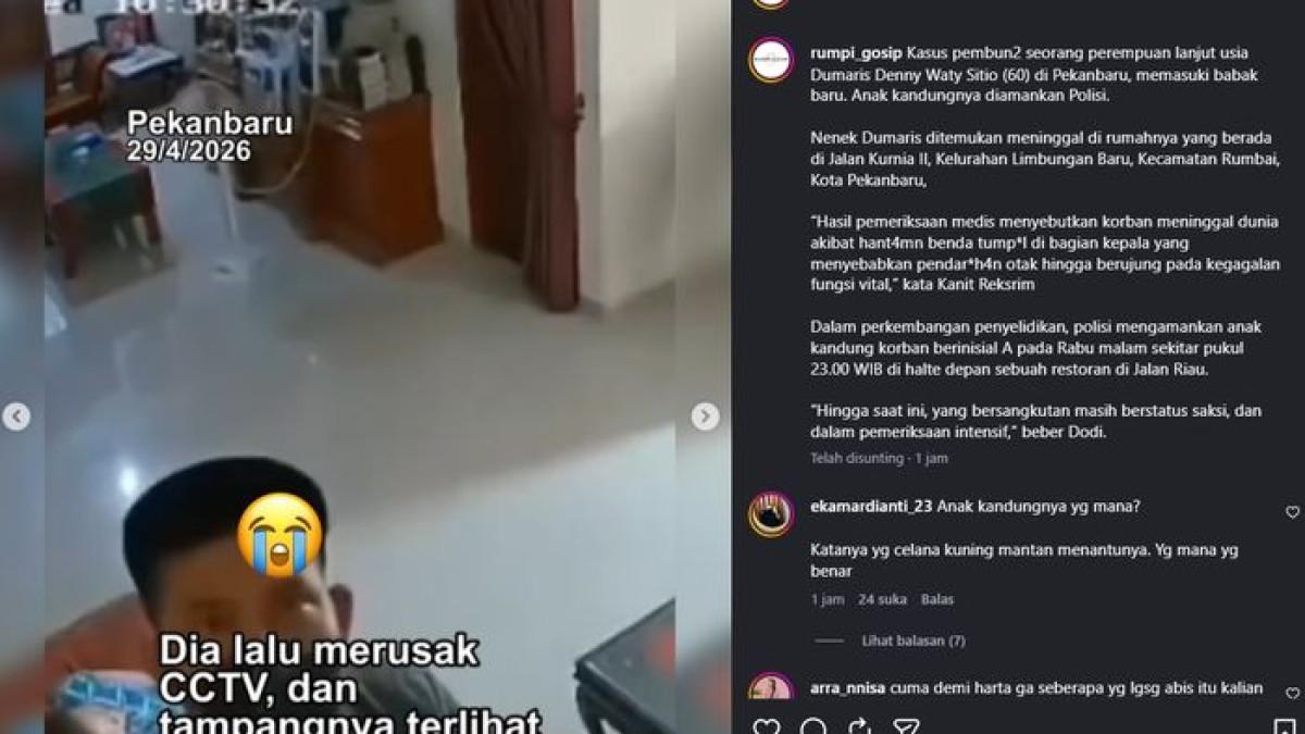 PERAMPOKAN BRUTAL - Usai hajar nenek di Pekanbaru hingga tewas, pelaku rusak CCTV.