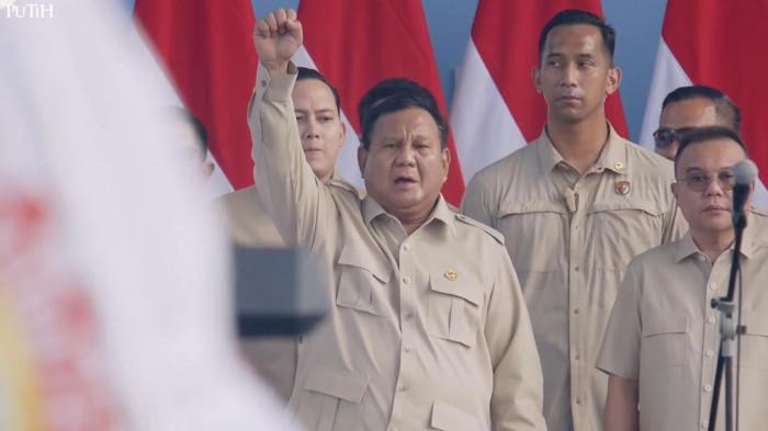 Presiden Prabowo Subianto dalam acara May Day atau Hari Buruh 2026 di Monas, Jakarta, Jumat (1/5/2026).(YouTube Sekretariat Presiden)