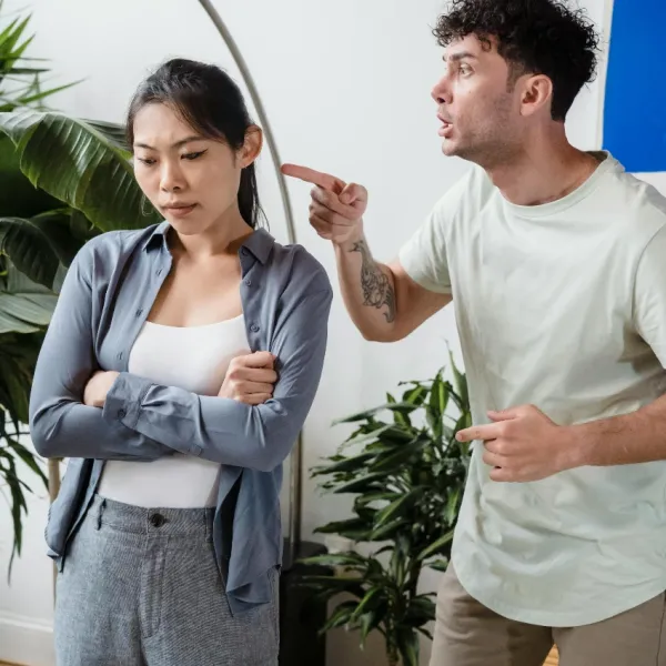 toxic man disrespecting a woman