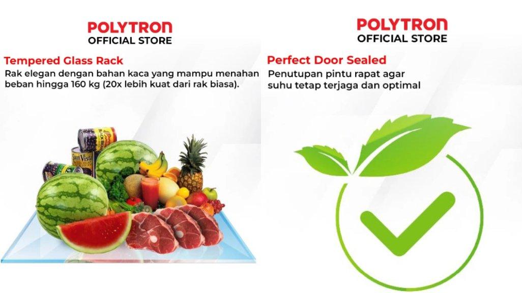 Kulkas POLYTRON Belleza 1 Pintu 180 Liter PRA 18MNX.