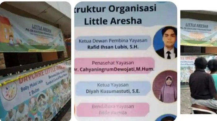 DAYCARE ANIAYA ANAK - Tempat penitipan anak (daycare) Little Aresha yang terletak di Sorosutan, Umbulharjo, Kota Yogyakarta, viral usai digerebek aparat kepolisian. Daftar pengurus Little Aresha Daycare. Rekam jejak kejahatan Ketua Yayasan Daycare Little Aresha, Diyah Kusumastuti dulu eks koruptor di Semarang kini tersangka penyiksaan anak di DIY.