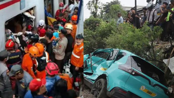 PEMICU - Taksi hijau Green SM Indonesia diduga menjadi pemicu kecelakaan KA Argo Bromo Anggrek dengan KRL di Stasiun Bekasi Timur pada Senin (27/4/2026) sekira pukul 20.55 WIB.