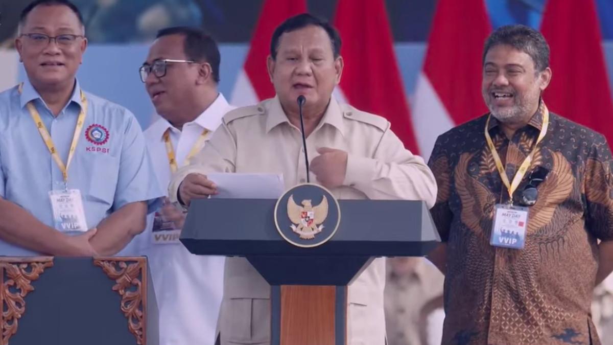 PIDATO PRABOWO VIRAL - Di Depan Buruh, Prabowo Tegur Pejabat Nakal: Pintar Tapi Dipakai untuk Maling.
