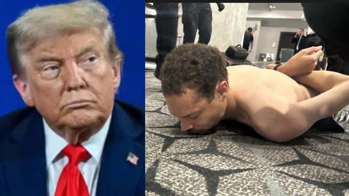 BERAKSI - Cole Tomas Allen dilumpuhkan seusai menembak jamuan makan malam yang dihadiri Presiden Amerika SErikat Donald Trump.