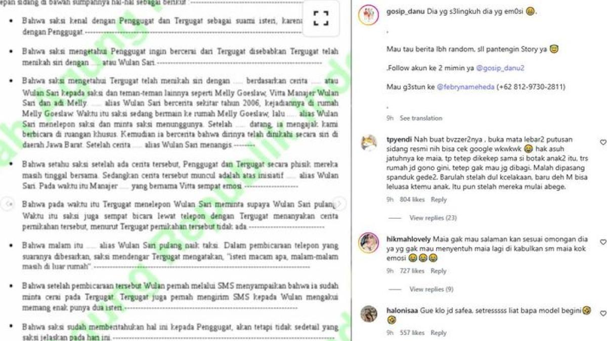 Heboh putusan cerai Ahmad Dhani dan Maia Estianty, bongkar isu pernikahan siri dengan Mulan Jameela.