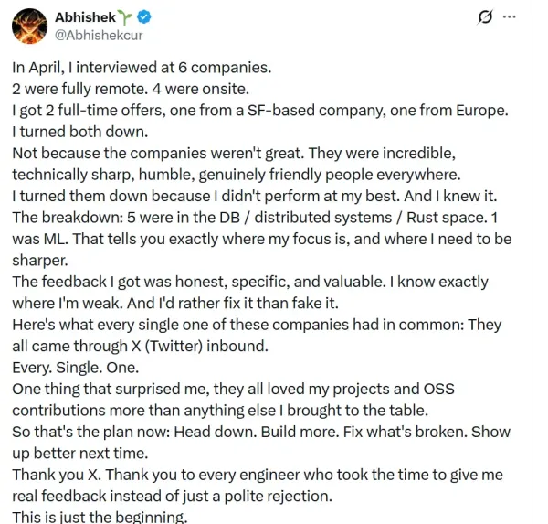 Screenshot of X post