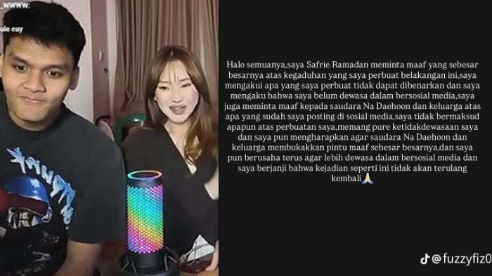 DAEHOON VS SAFRIE: Akhirnya Safrie Ramadan minta maaf ke Daehoon imbas bercanda soal anak-anak. Safrie disebut ketar-ketir karena Jule dibatasi ketemu anak.