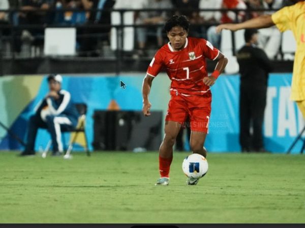 Pemain timnas U-17 Indonesia, Dava Yunna saat melawan China pada matchday pertama grup B Piala Asia U-17 2026, Selasa (5/5/2026).