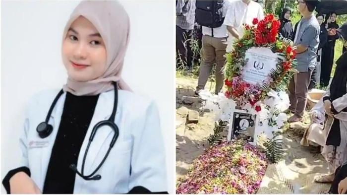 DOKTER INTERSHIP MENINGGAL -- Foto semasa hidup dr Myta Aprilia Azmy. Suasana pemakaman dr Myta Aprilia Azmy di TPU Simpang Pendagan, OKU Selatan, Sabtu (2/5/2026). Kasus meninggalnya dr Myta Aprilia Azmy yang diduga akibat beban kerja berat menjadi perhatian masyarakat.