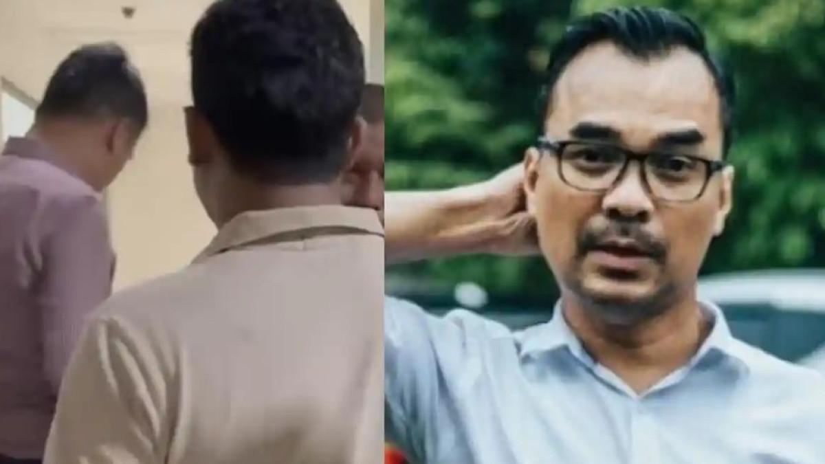 KONDISI BRO RON - Ronald A Sinaga alias Bro Ron terlihat duduk di kursi roda dengan luka di pelipis mata kanan usai menjadi korban pemukulan, saat menjalani proses visum di rumah sakit.
